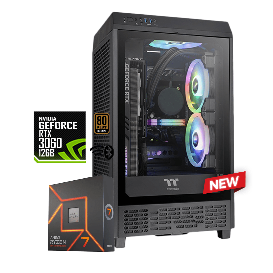 PC Torre Gamer HALO  AMD RYZEN 7 7700X +B650 GAMIN + 32Gb + Ssd 1tb +RTX 3060 12 GB @pd (Copia)