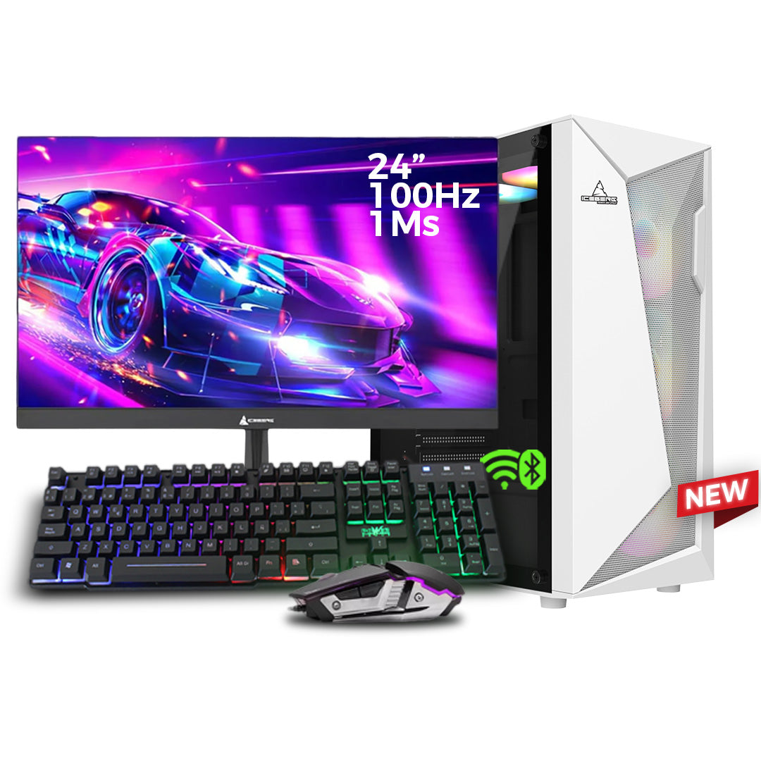 PC GEAR Gamer Amd Ryzen 5 600GT +B550M WIFI + 16gb + Ssd 512gb   Nvme + Monitor 24"+ Combo Teclado y Mouse @pd