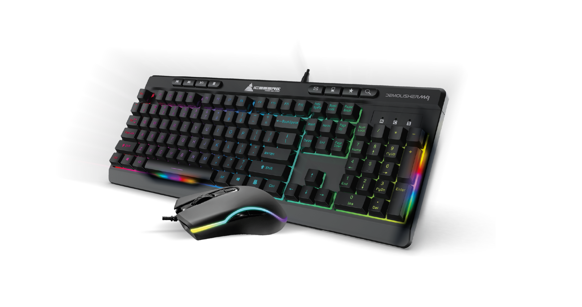 Combo Teclado y Mouse Alámbrico GAMER RGB ICEBERG