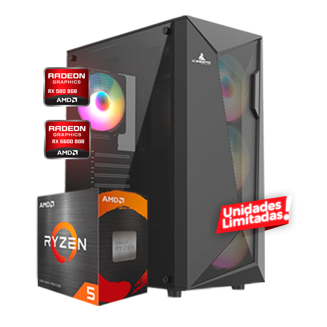 PC Torre Gamer KRATOS AMD Ryzen 5-5500 +B550+ 16Gb +512 Nvme + RX 580 8GB  @pd
