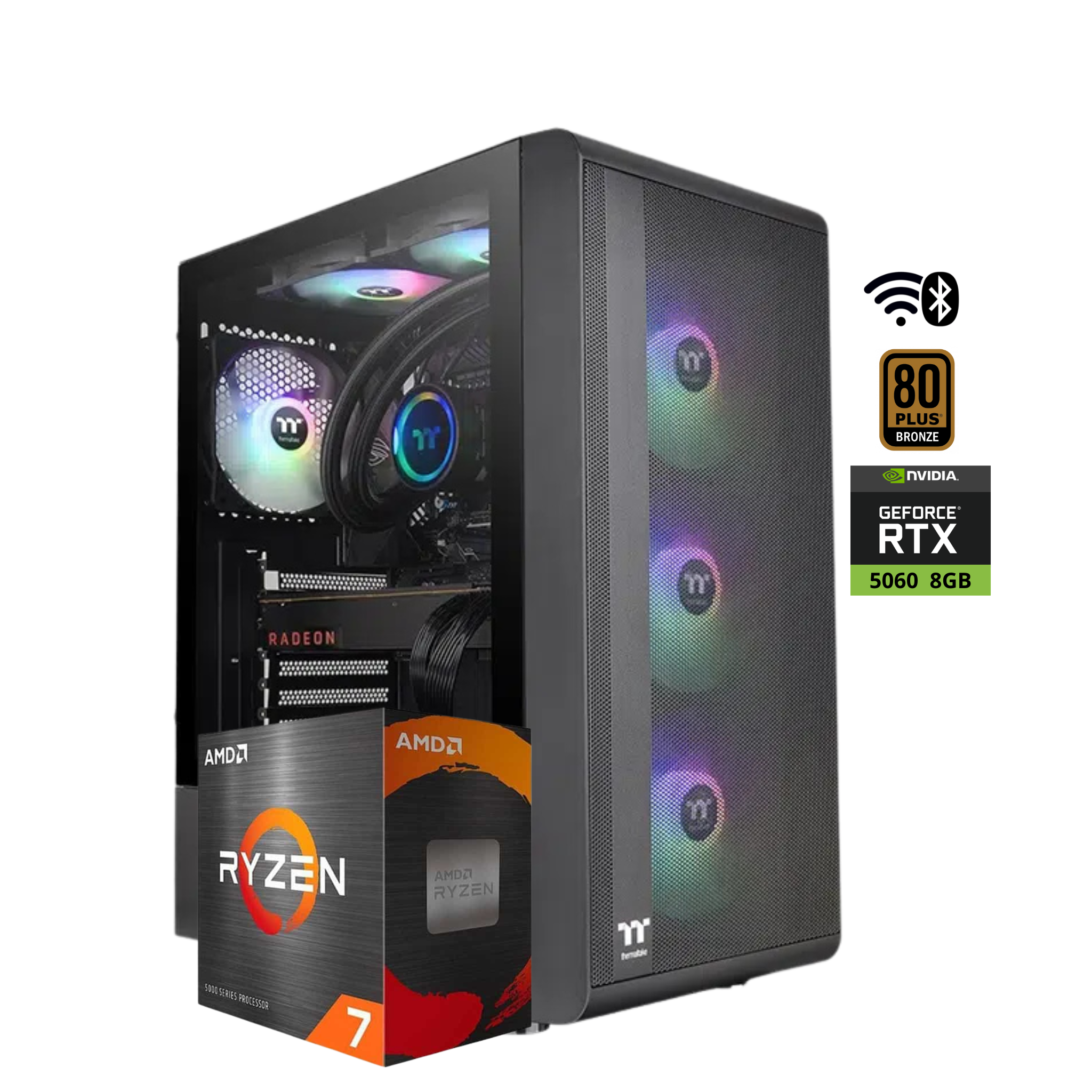 PC TORRE DRAKO AMD RYZEN 7 5700X -  B550 (WIFI + BT) - 32GB + Nvme 1 TB - RTX 5060