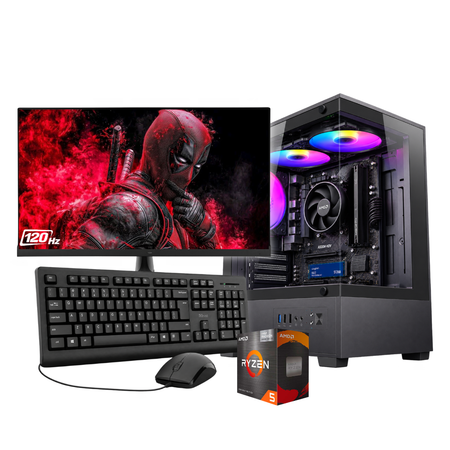 PC KRAKEN / RYZEN 5 5600GT + 16GB DDR4 + SATA 512GB + FTE 450W + A520M  22" 120Hz + COMBO