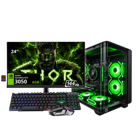 PC THOR / RYZEN  7 8700F + 16GB DDR5 + NVMe 512GB + FTE 750W Bz + B650/B840 + RTX 3050 6GB + 24" 144Hz + COMBO RGB