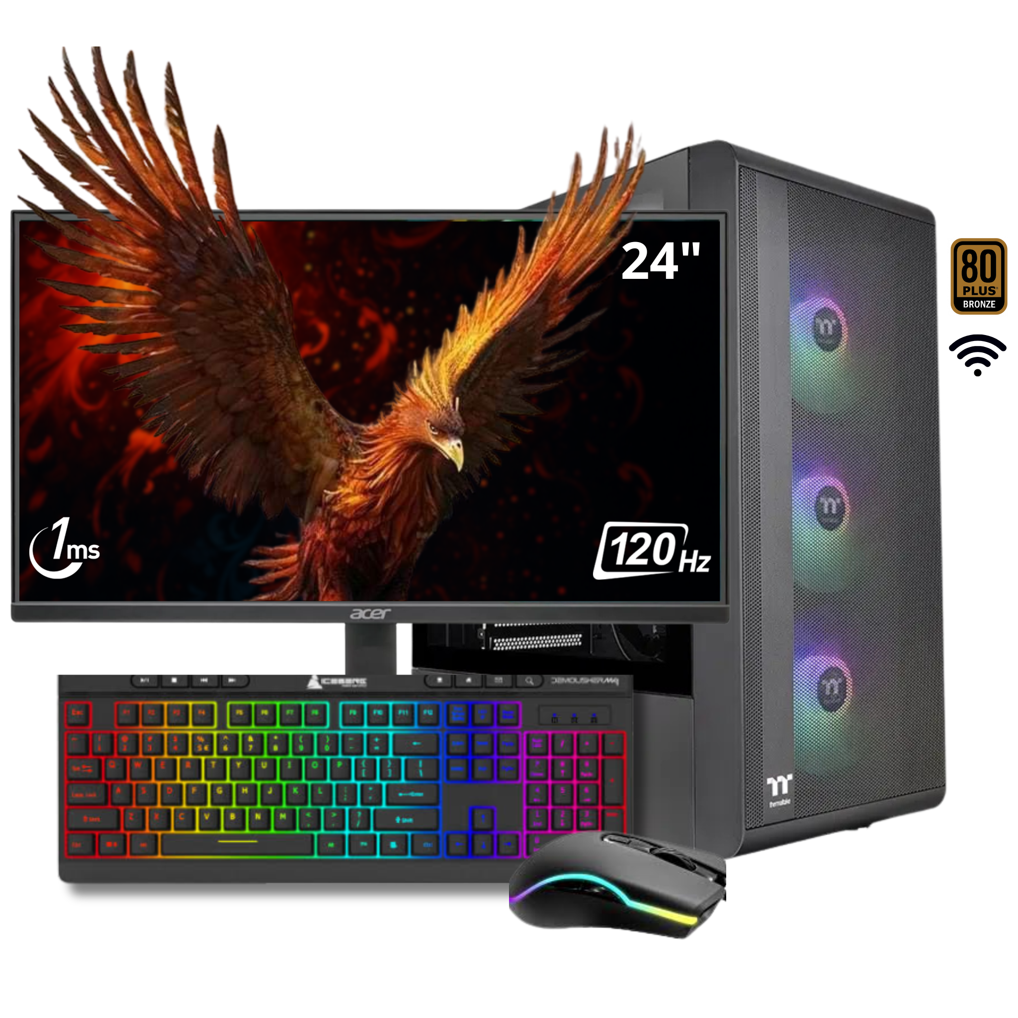PC COMPUTADOR FENIX AMD RYZEN 5 8500G - B650 - 16GB - 1TB - MONITOR 24" 120Hz - COMBO - WIN 11