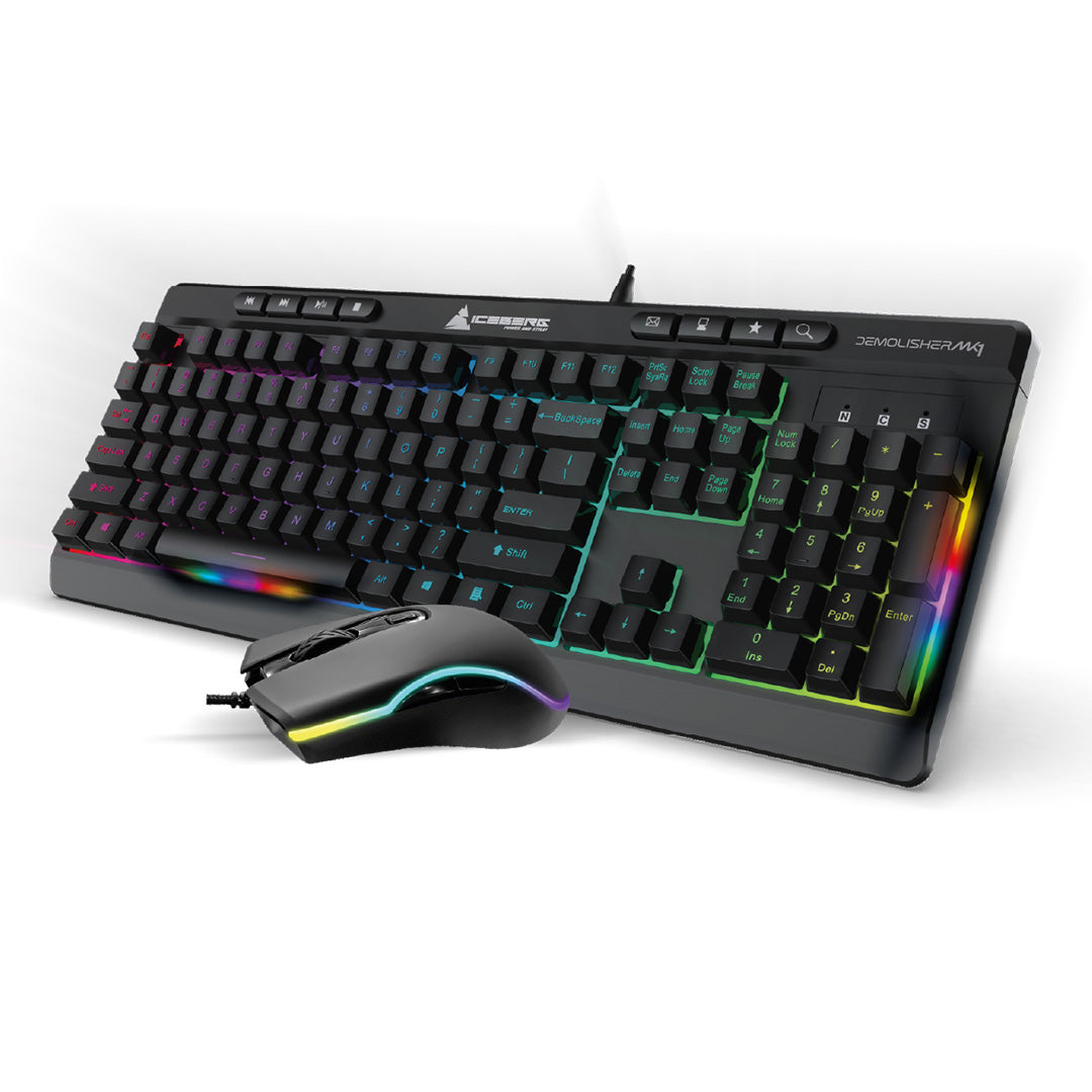 Combo Teclado y Mouse Alámbrico GAMER RGB ICEBERG