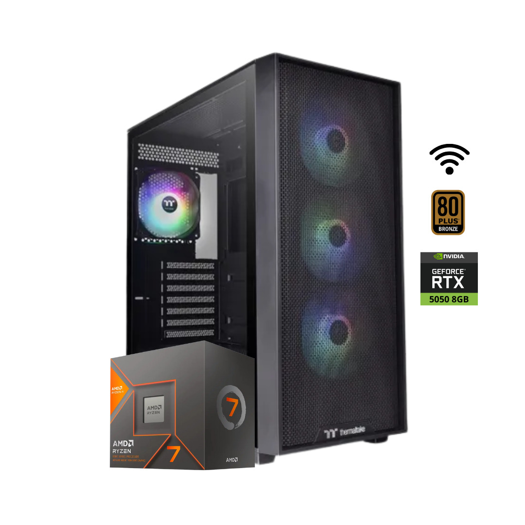 PC TORRE TRON MAX / S200 WHITE  -  AMD RYZEN 7 8700G -  B650 (WIFI ) - 16GB + Nvme 1 TB - RTX 5050 8GB