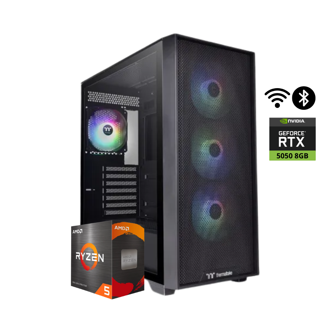 TORRE DRAKO / T.T. S200 BLACK + 4 ARGB + RYZ 7 5700X + B550M Wifi +32GB DDR4 + 1TB NVMe + 650W 80 Br + RTX 5050 8GB