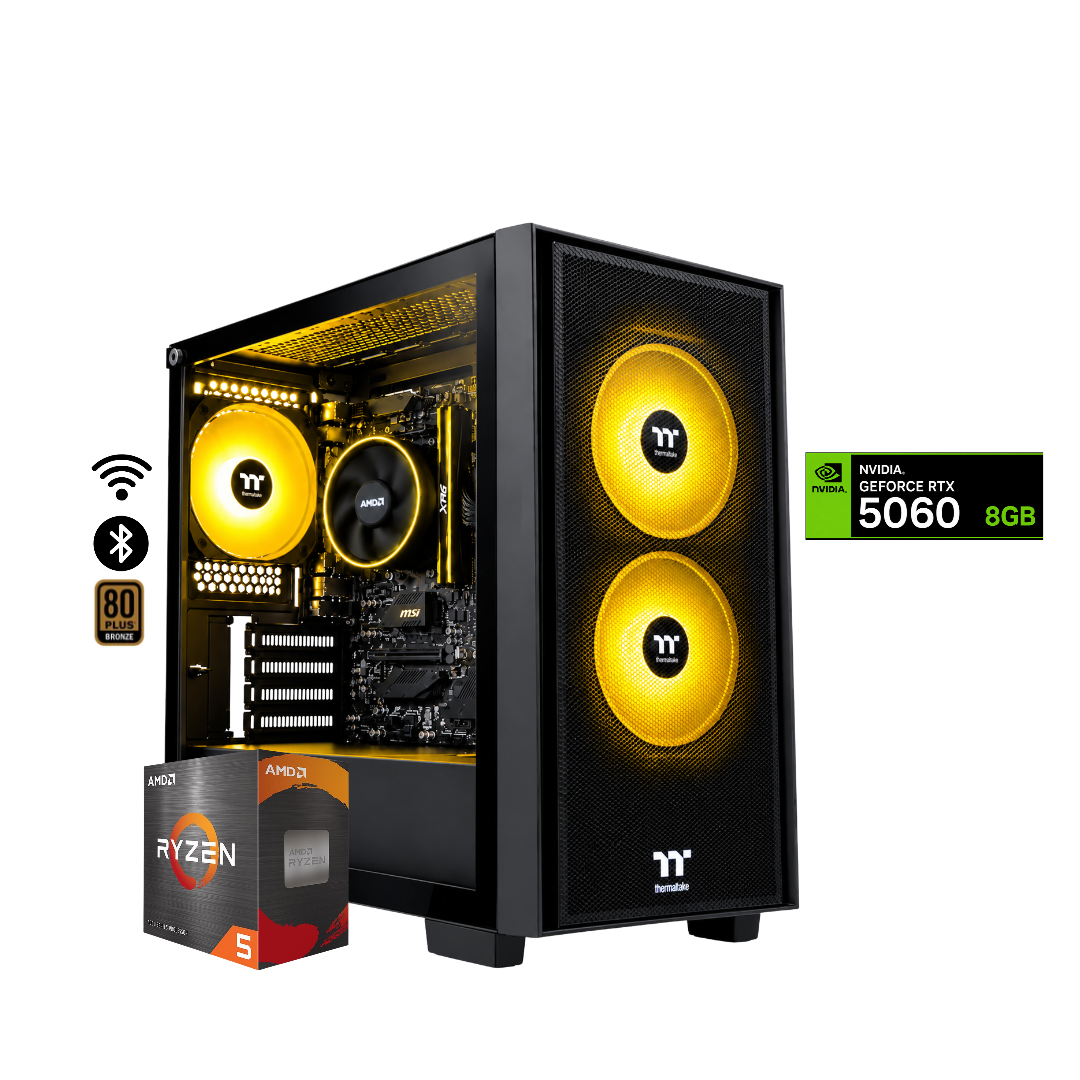 TORRE ARES PRO / RYZEN 5 5500 + 16GB DDR4 + NVMe 512GB + FTE 600W Bz + B550M WIFI & BT + RTX 5060 8GB