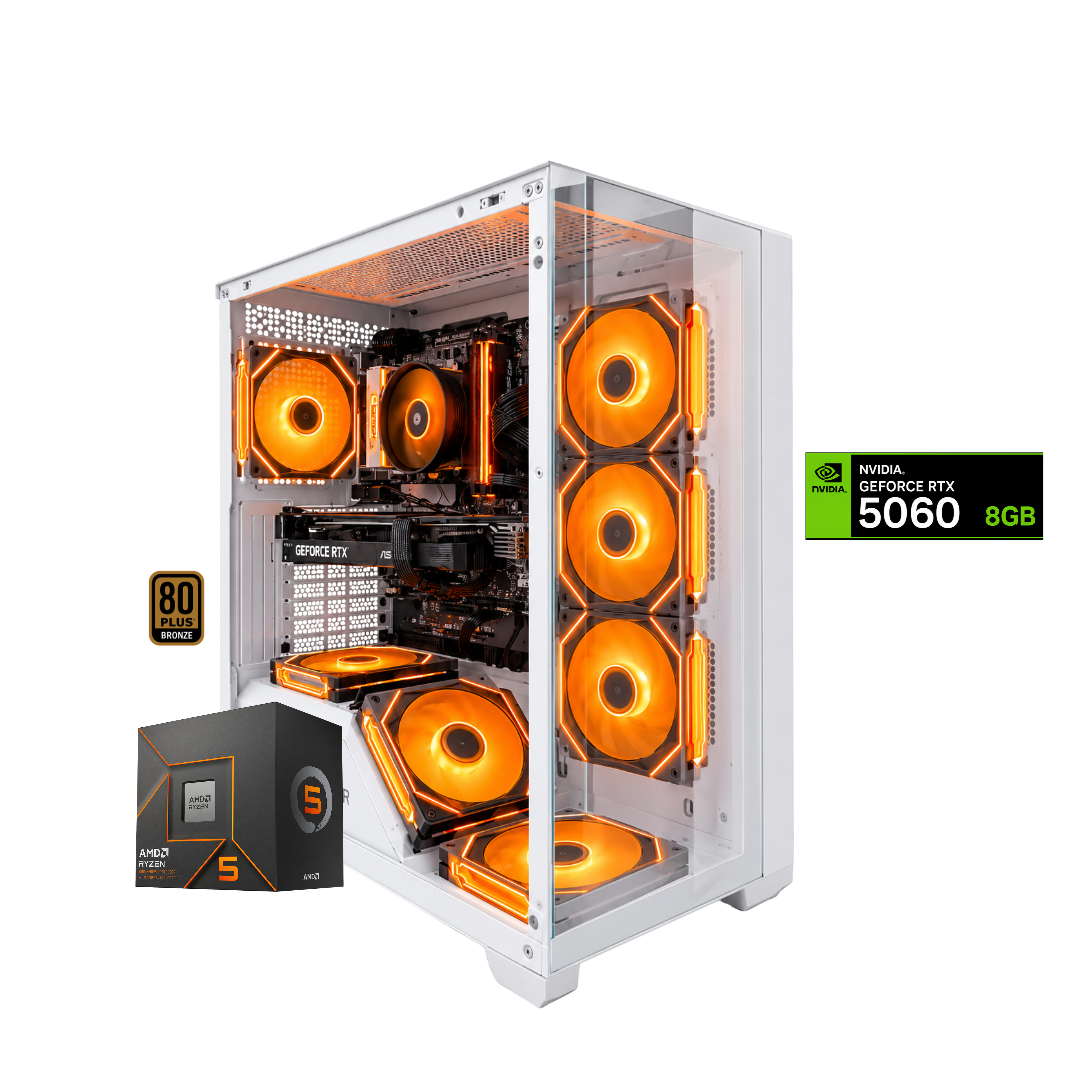 TORRE DELTA  / RYZEN 5 7600X + 16GB DDR5 + NVMe 512GB + FTE 700W Bz + B650/B840 + RTX 5060 8GB + REF LIQUIDA 240