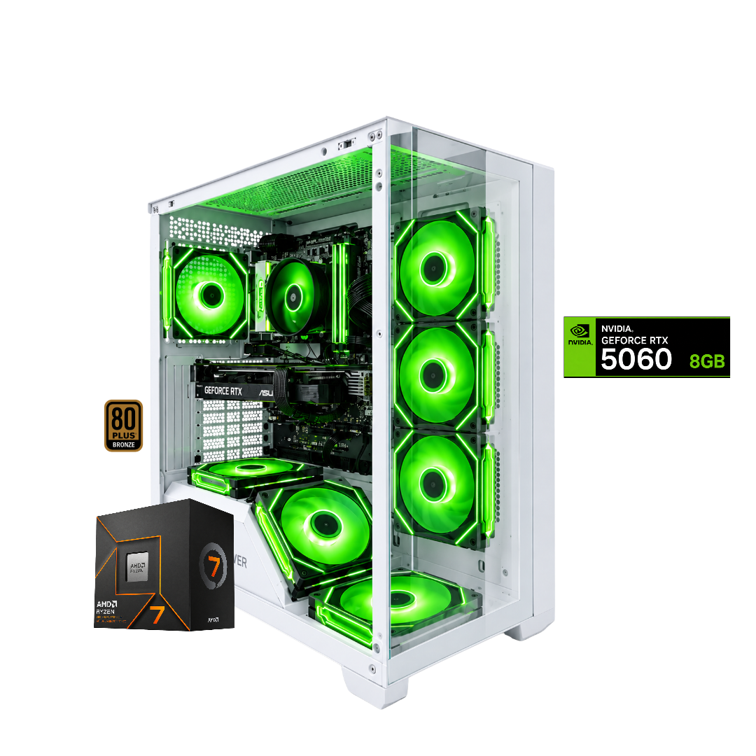 TORRE DELTA PLUS / RYZEN 7 7700X + 16GB DDR5 + NVMe 512GB + FTE 700W Bz + B650/B840 + RTX 5060 8GB + REF LIQUIDA 240