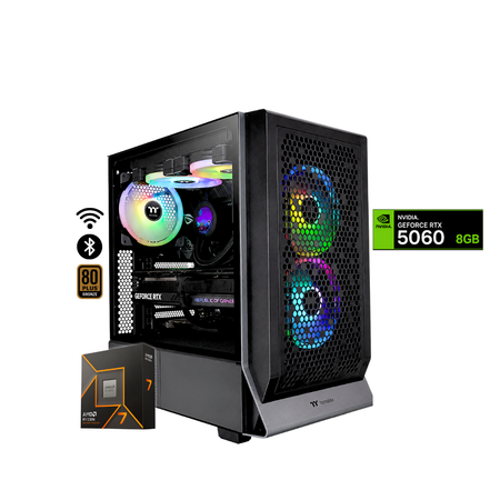 TORRE DRAKO / RYZEN 7 9700X + 16GB DDR5 + NVMe 512GB + FTE 750W Bz + B850 WIFI & BT + RTX 5060 8GB + REF LIQUIDA 240