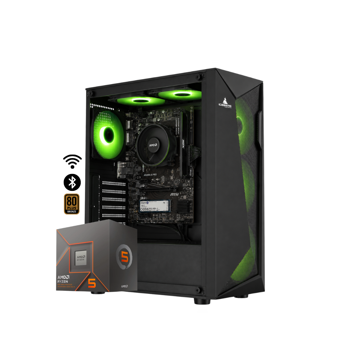 TORRE FENIX / RYZEN 5 8500G + 16GB DDR5 + NVMe 512GB + FTE 600W Bz + B650/B840 WIFI & BT