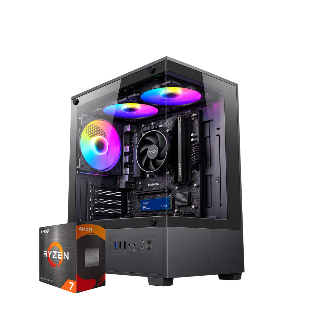 TORRE KRAKEN PLUS / RYZEN 7 5700G + 16GB DDR4 + SATA 512GB + FTE 450W + A520M
