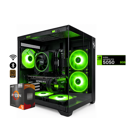 TORRE KRATOS / RYZEN 5 5600X + 16GB DDR4 + NVMe 512GB + FTE 700W Bz + B550M WIFI & BT + RTX 5050 8GB