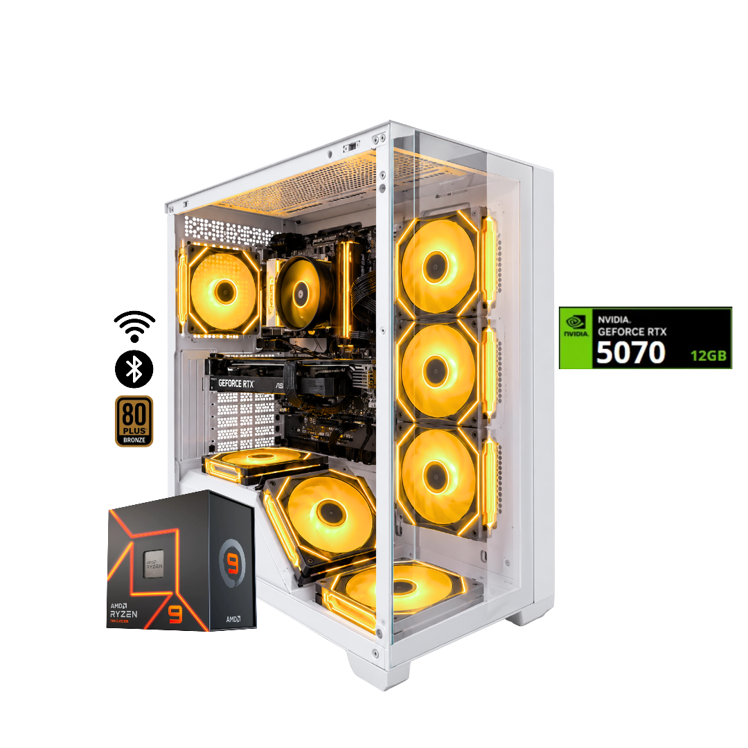 TORRE NOVA PRO / RYZEN 9 7900X + 32GB DDR5 + NVMe 1TB + FTE 750W Bz + B850 WIFI & BT + RTX 5070 12GB + REF LIQUIDA 240