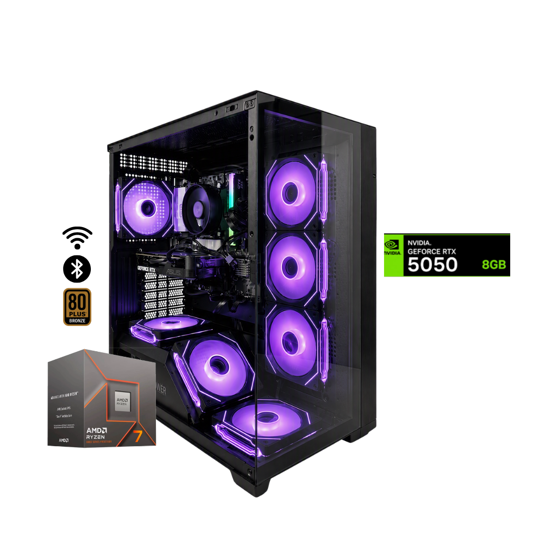 TORRE ODIN / RYZEN 7 8700F + 16GB DDR5 + NVMe 512GB + FTE 750W Bz + B650/B840 WIFI & BT + RTX 5050 8GB