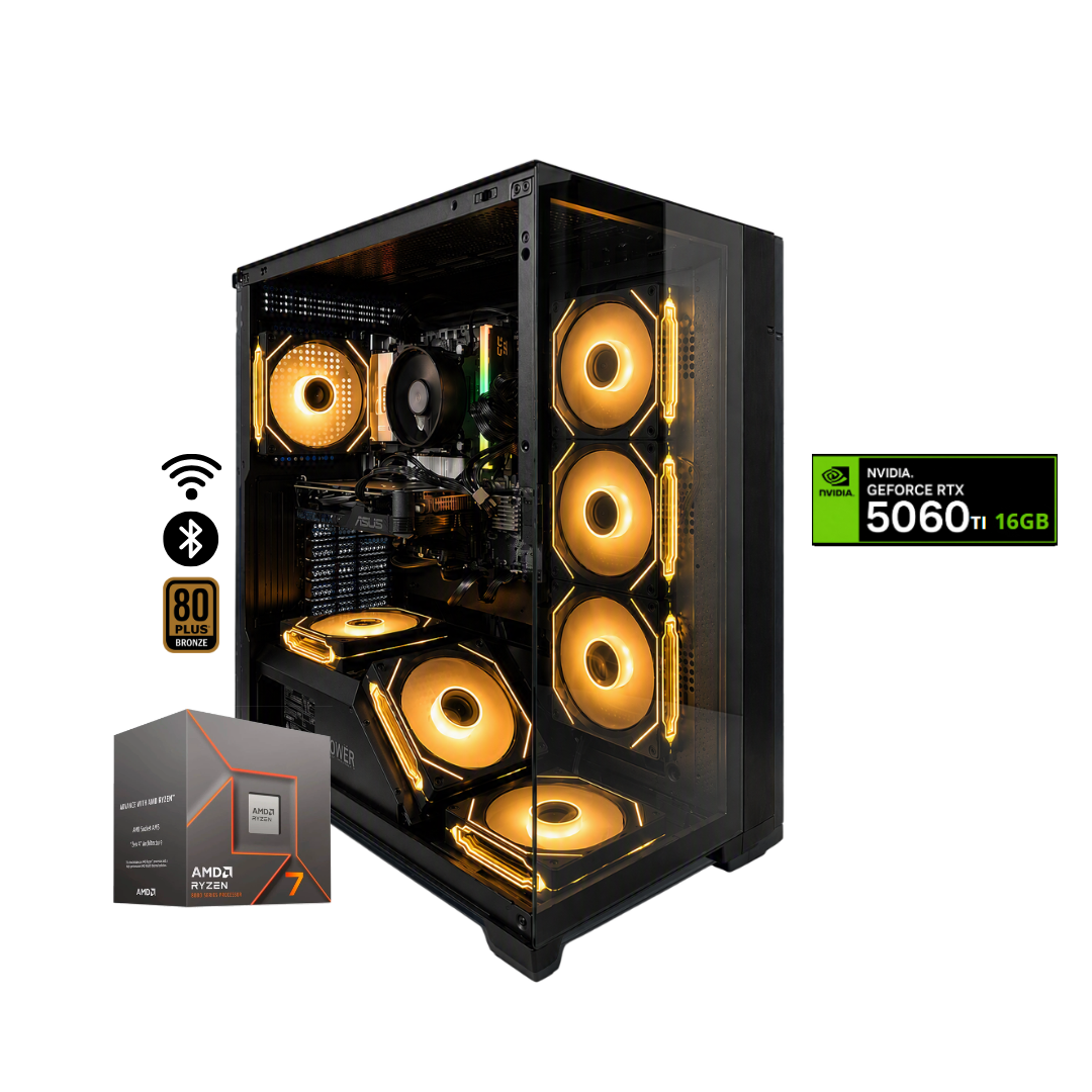 TORRE ODIN PRO  / RYZEN  7 8700F + 16GB DDR5 + NVMe 512GB + FTE 750W Bz + B650/B840 WIFI & BT + RTX 5060TI 8GB