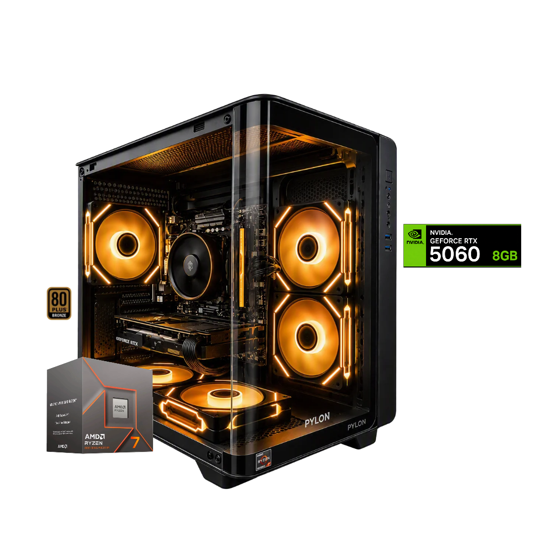 TORRE THOR PRO / RYZEN 7 8700F + 16GB DDR5 + NVMe 512GB + FTE 750W Bz + B650 /B840 + RTX 5060 8GB