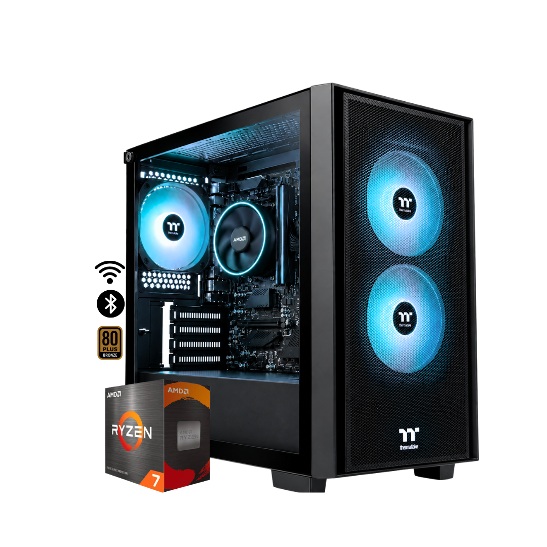 TORRE TITAN PLUS / RYZEN 7 5700G + 16GB DDR4 + NVMe 512GB + FTE 600W Bz + B550M WIFI & BT