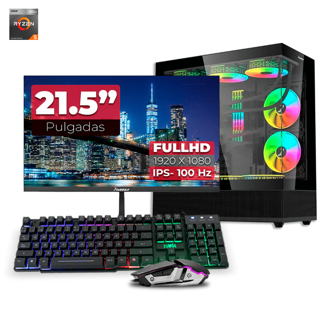 PC GHOST AMD RYZEN 5 4600G +Monitor de 22"+ Teclado y Mouse @Pd