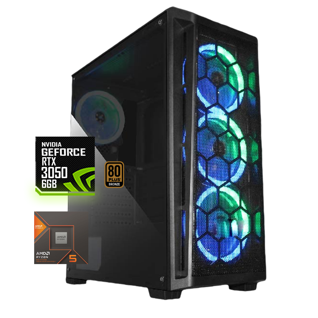 PC Torre Gamer ODIN  Amd Ryzen 7 8700F+ AB650 + 16Gb + 512 NVME+ 3050 DE 6GB  @pd