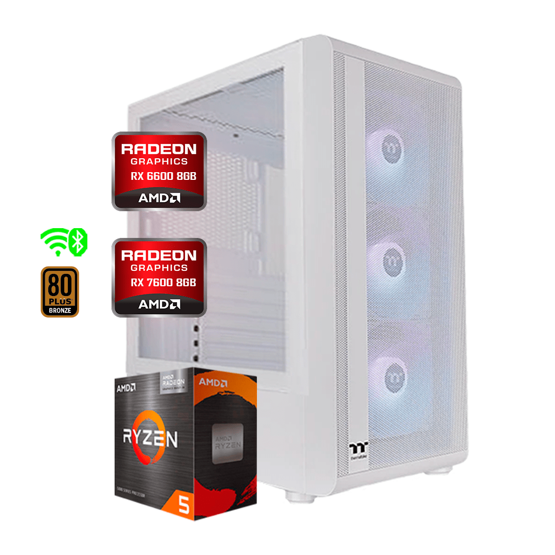 PC Torre Gamer THANOS RX AMD RYZEN 5 5600X +B550+ 32 Gb + Ssd 1TB +RX 6600 8GB @pd