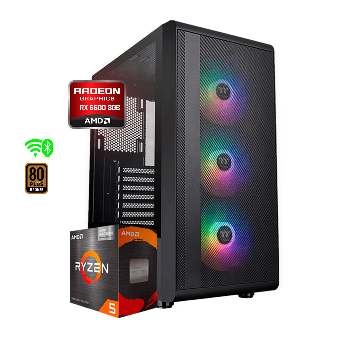 PC Torre Gamer THANOS RX AMD RYZEN 5 5600X +B550+ 32 Gb + Ssd 1TB +RX 6600 8GB @pd